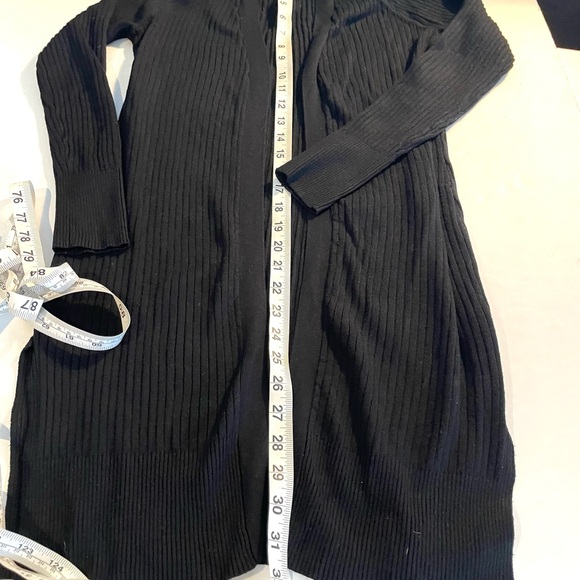 Black Ribbed Knit Women's Cardigan Sweater - Picture 6 of 9